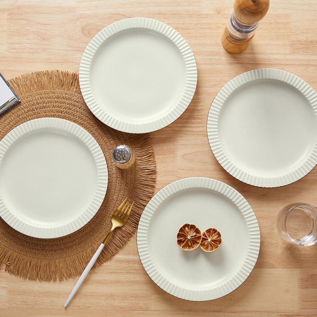 JIWOO-Collins, 4pcs, 8,5zoll 21,3cm Essteller, Mikrowellengeeignet und Spülmaschinengeeignet