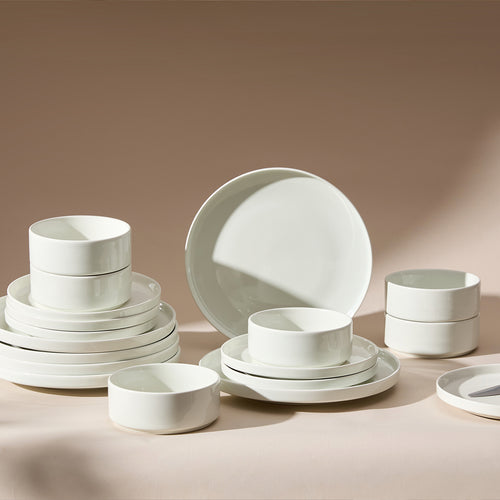 JIWOO-Beira, 18pcs Geschirrset, Mikrowellengeeignet und Spülmaschinengeeignet