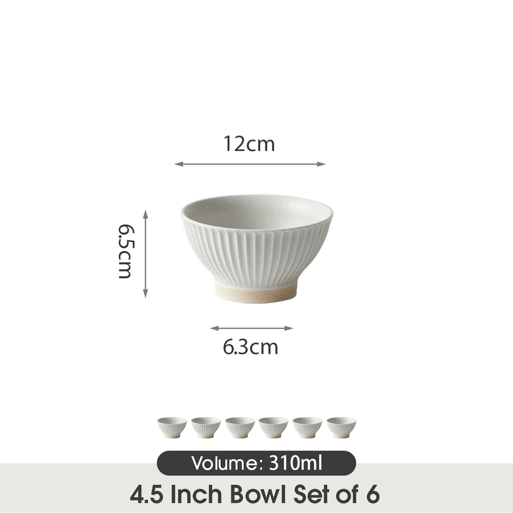 JIWOO-Collins, 6pcs, 4,5Zoll 12cm Schüssel, Mikrowellengeeignet und Spülmaschinengeeignet