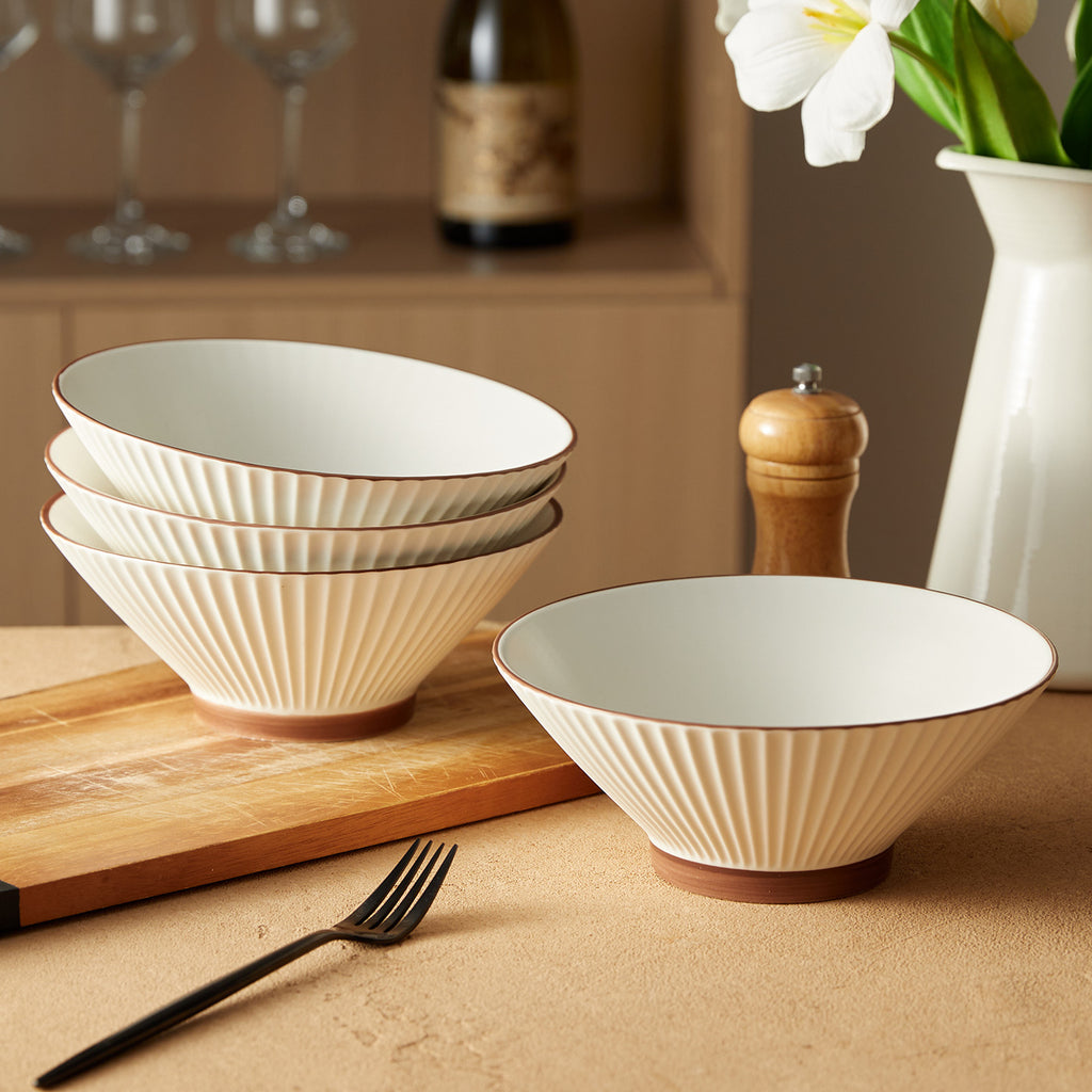 JIWOO-Collins, 4pcs, 8Zoll 20cm Schüssel, Mikrowellengeeignet und Spülmaschinengeeignet