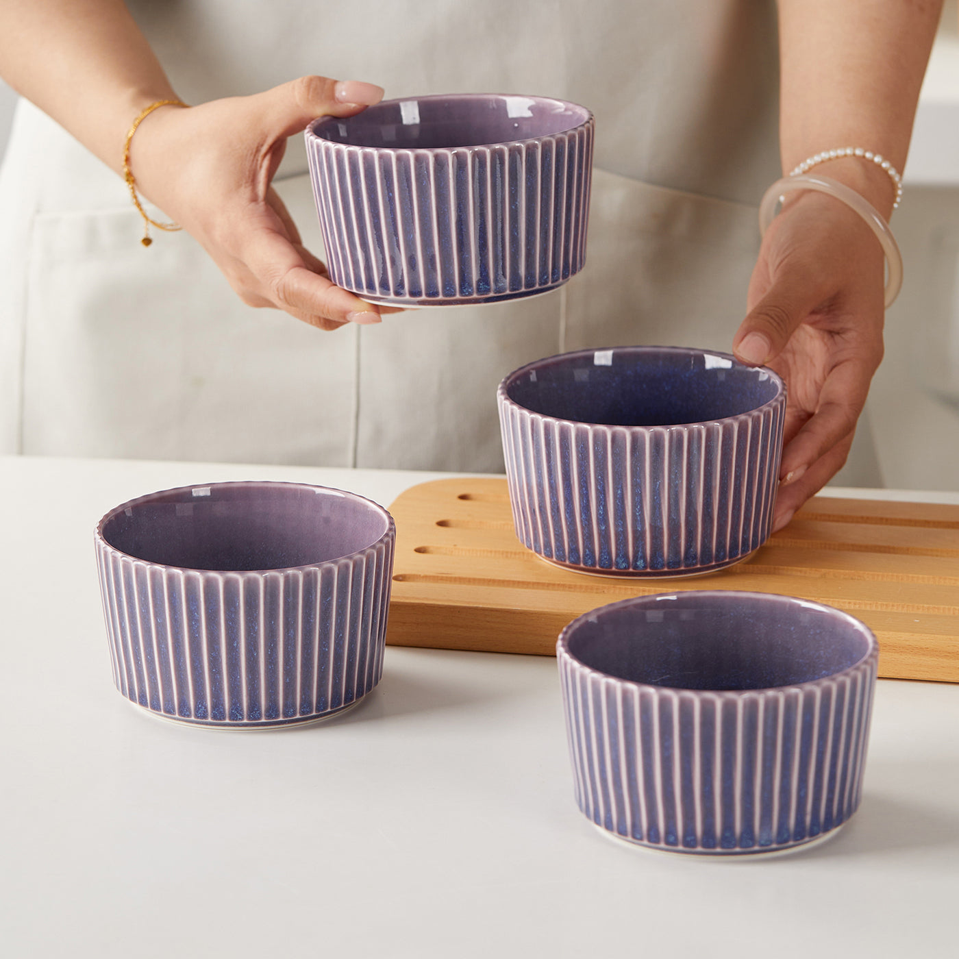 JIWOO-Collins, 4pcs, 4,5zoll 11cm Schale, Mikrowellengeeignet und Spülmaschinengeeignet