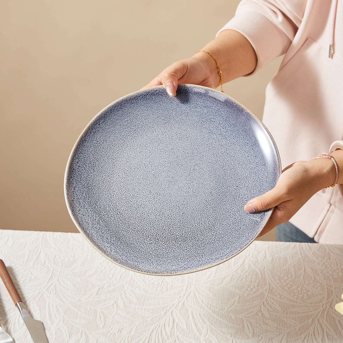 JIWOO-Lovina, 4pcs, 10,5zoll 27,7cm Essteller, Mikrowellengeeignet und Spülmaschinengeeignet