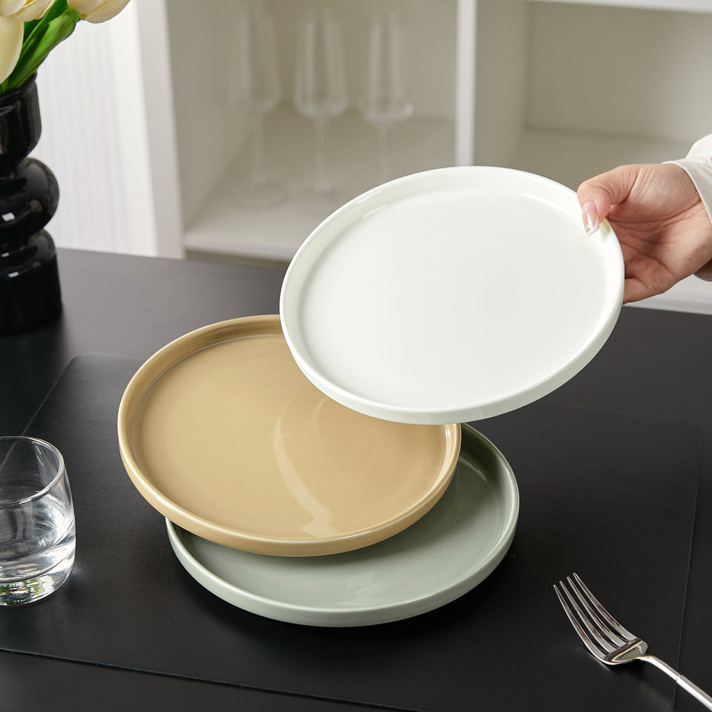 JIWOO-Beira, 4pcs, 8Zoll 21cm Essteller, Mikrowellengeeignet und Spülmaschinengeeignet