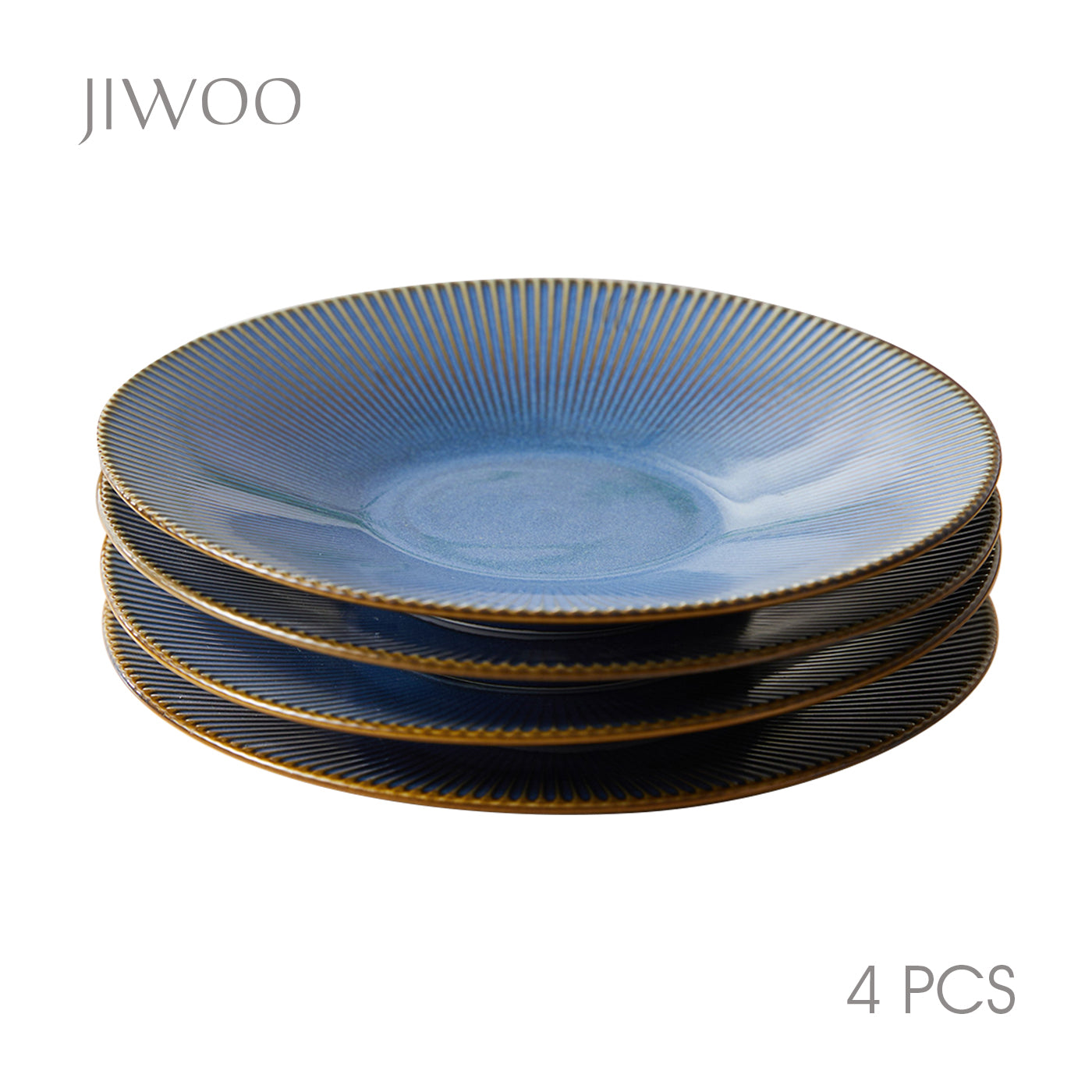 JIWOO-Moire, 4pcs, 8Zoll 21,2cm Teller, Mikrowellengeeignet und Spülmaschinengeeignet