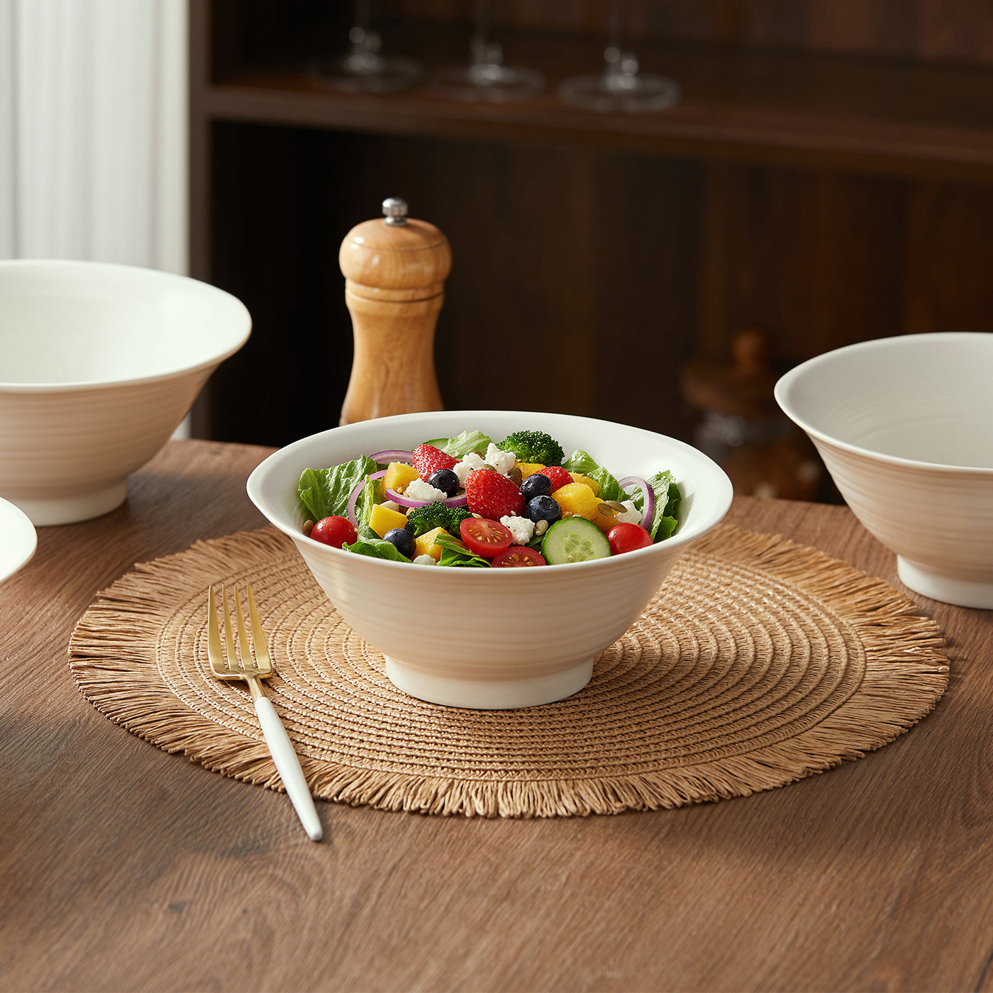 JIWOO-Lurcern, 4pcs, 8zoll 20,6cm Ramenschüssel, Mikrowellengeeignet und Spülmaschinengeeignet