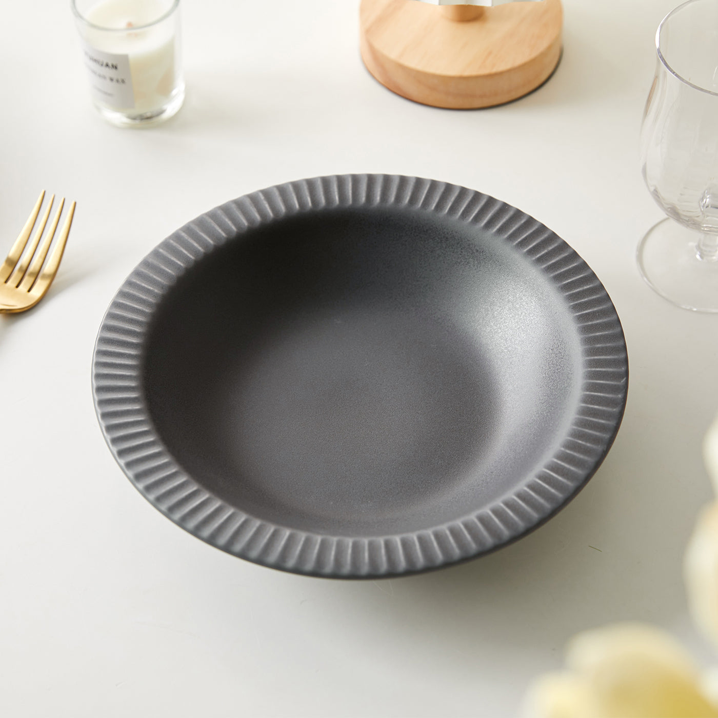JIWOO-Collins, 4-teiliges 21,2cm Suppenteller, Mikrowellengeeignet und Spülmaschinengeeignet