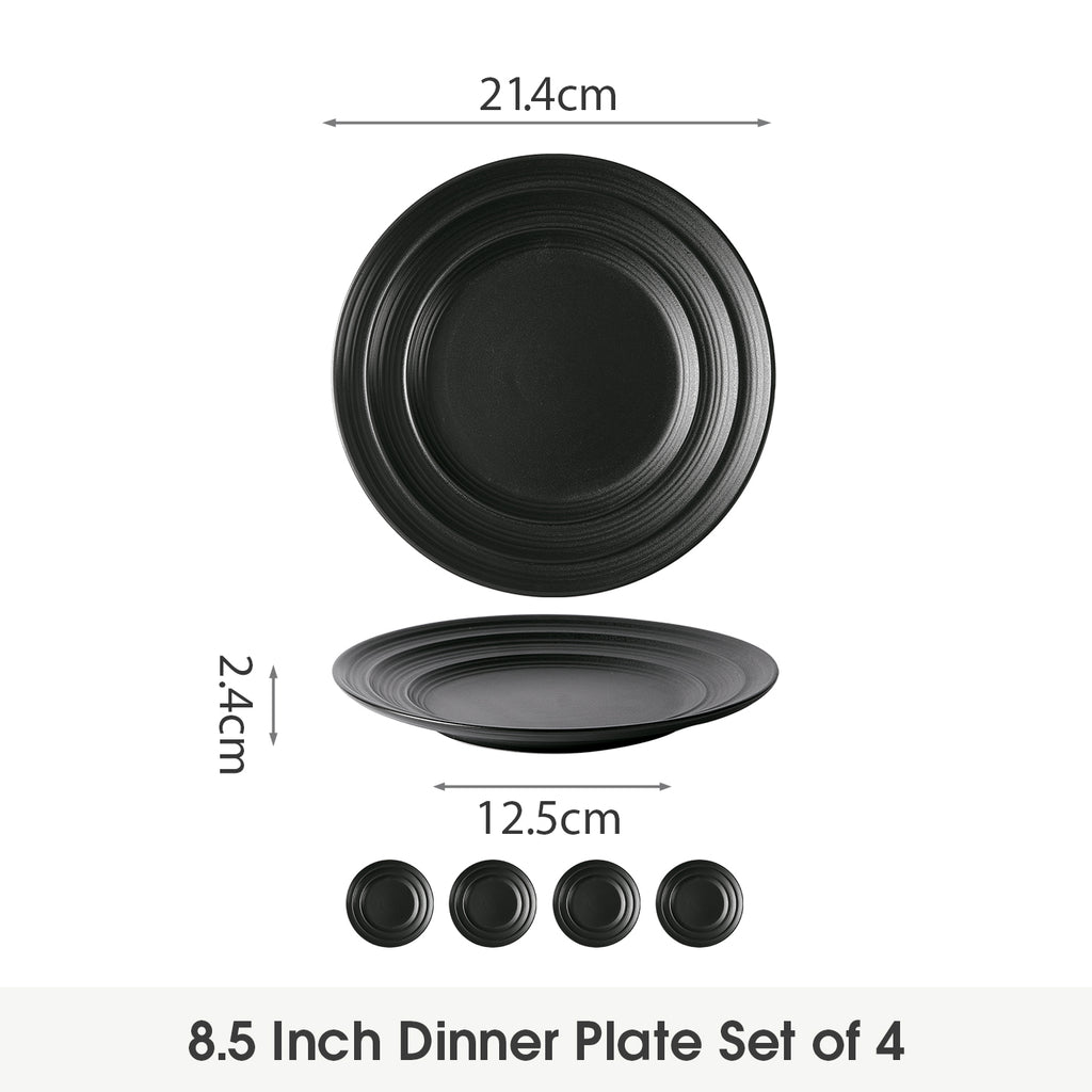 JIWOO-Lurcern, 4pcs, 8,5zoll 21,4cm Essteller, Mikrowellengeeignet und Spülmaschinengeeignet