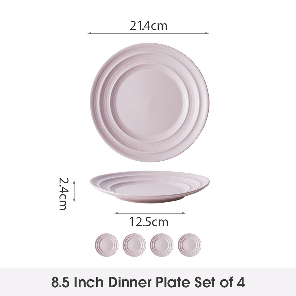 JIWOO-Lurcern, 4pcs, 8,5zoll 21,4cm Essteller, Mikrowellengeeignet und Spülmaschinengeeignet