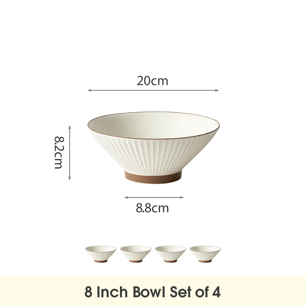JIWOO-Collins, 4pcs, 8Zoll 20cm Schüssel, Mikrowellengeeignet und Spülmaschinengeeignet