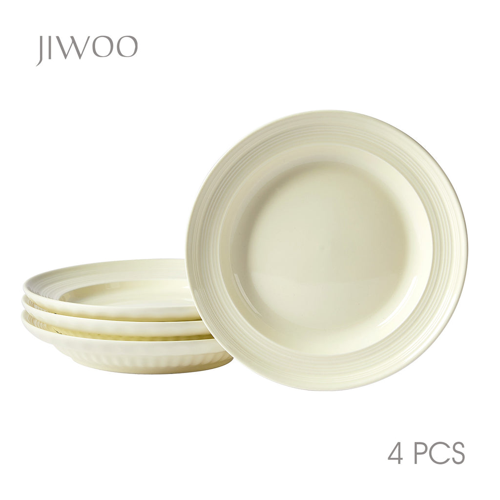 JIWOO-Light stream, 4pcs, 8Zoll 20,4cm Tiefer Teller, Mikrowellengeeignet und Spülmaschinengeeignet
