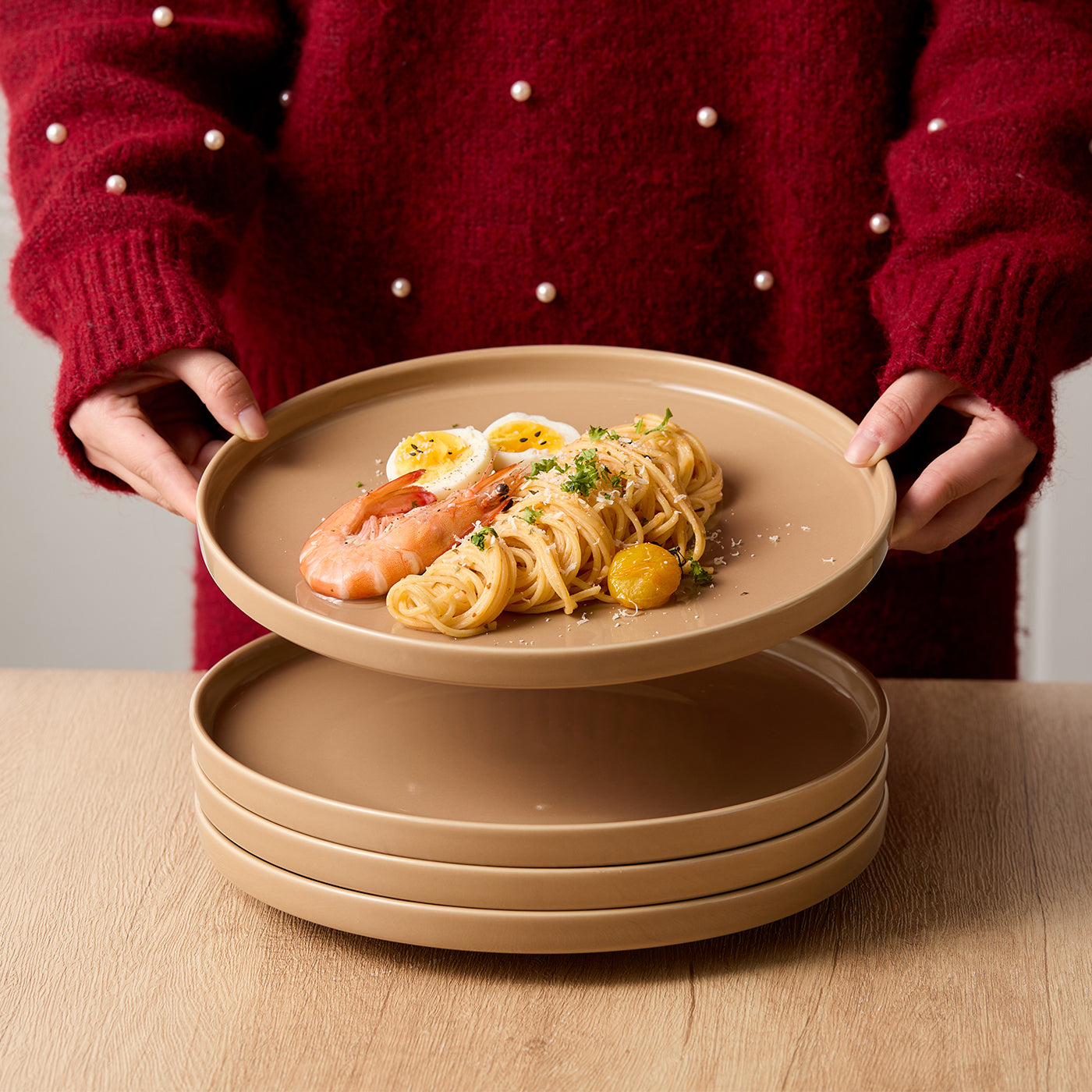 JIWOO-Beira, 4pcs, 10 inch 26cm dinner plates, microwave and dishwasher safe