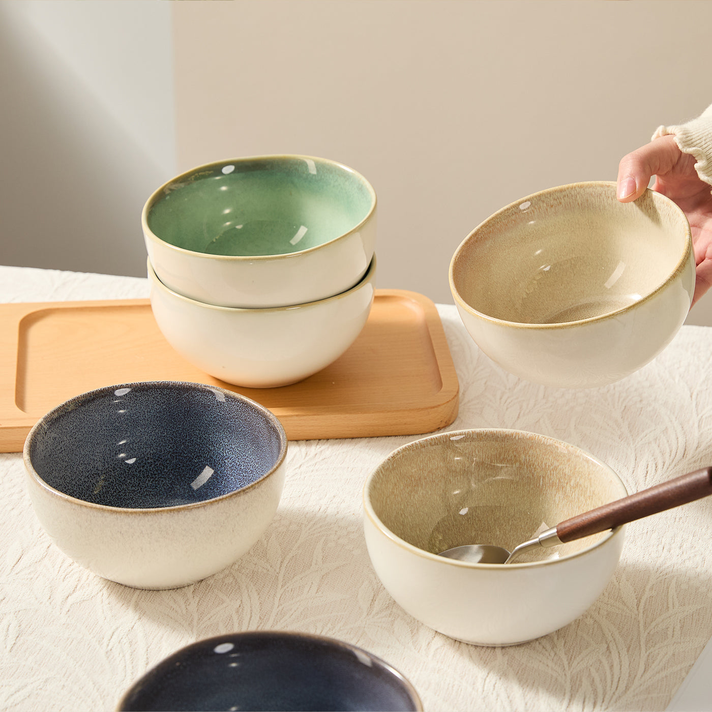 JIWOO-Lovina, 6pcs, 5,5zoll 13,5cm Schale, Mikrowellengeeignet und Spülmaschinengeeignet