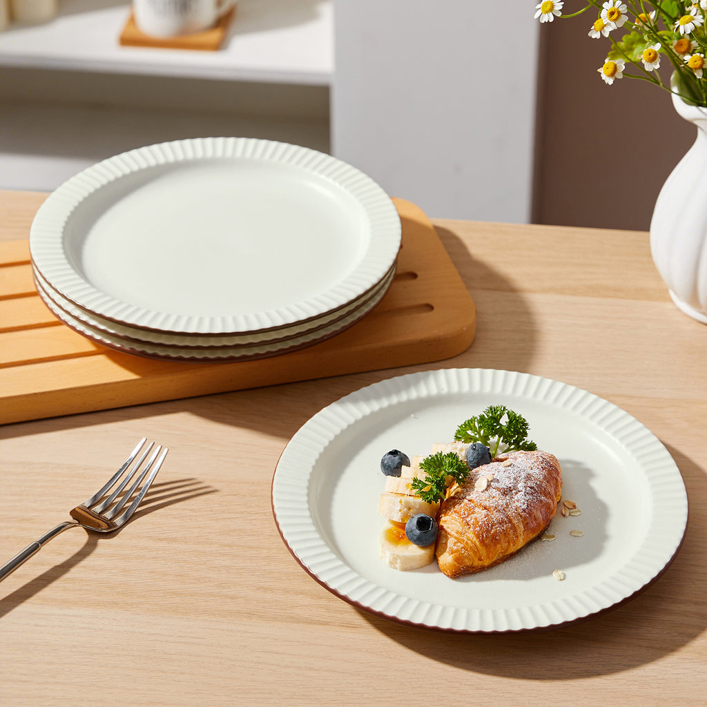 JIWOO-Collins, 4pcs, 8,5zoll 21,3cm Essteller, Mikrowellengeeignet und Spülmaschinengeeignet