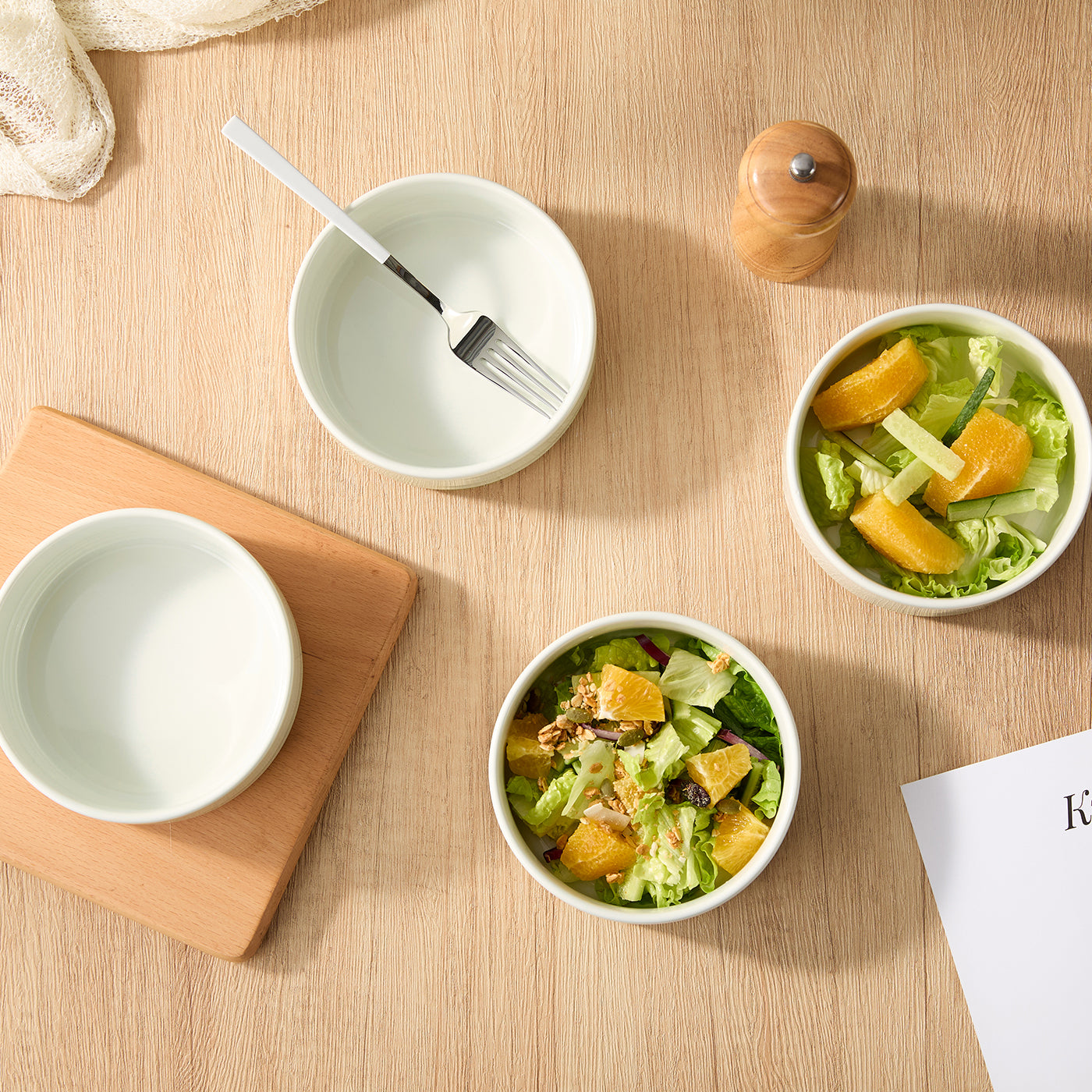 JIWOO-Beira, 4pcs-5.5inch-14cm dinner plates, microwave and dishwasher safe