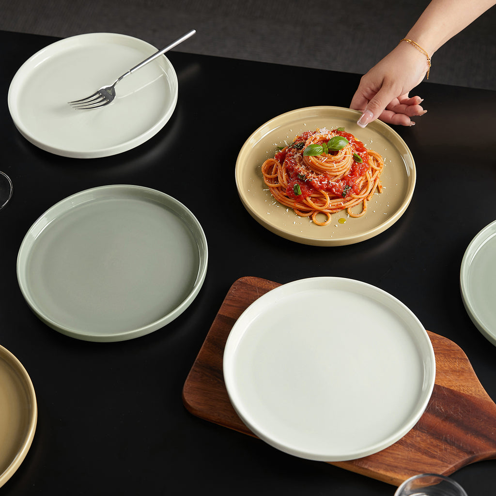 JIWOO-Beira, 6pcs, 8Zoll 21cm Essteller, Mikrowellengeeignet und Spülmaschinengeeignet