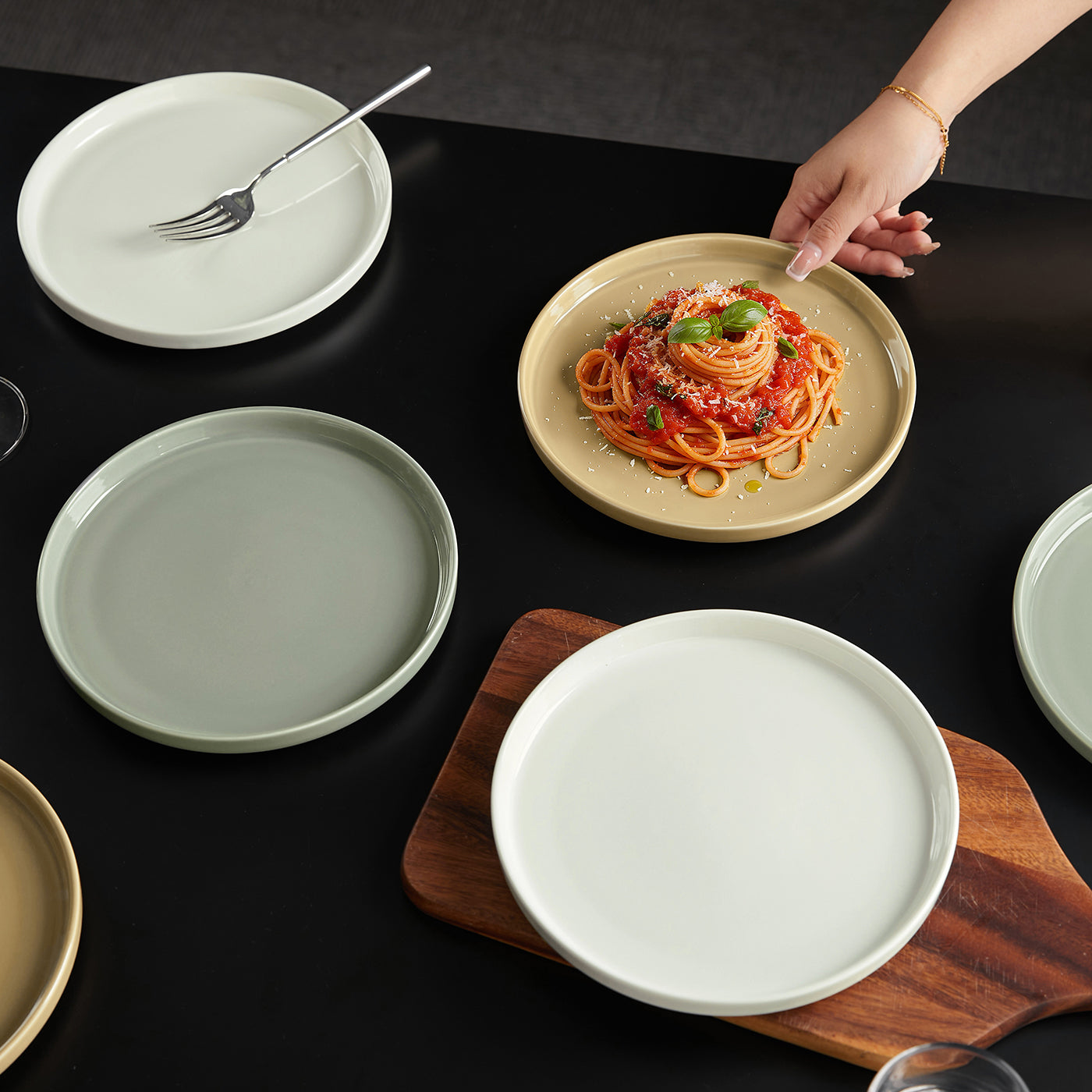 JIWOO-Beira, 6pcs, 8Zoll 21cm Essteller, Mikrowellengeeignet und Spülmaschinengeeignet