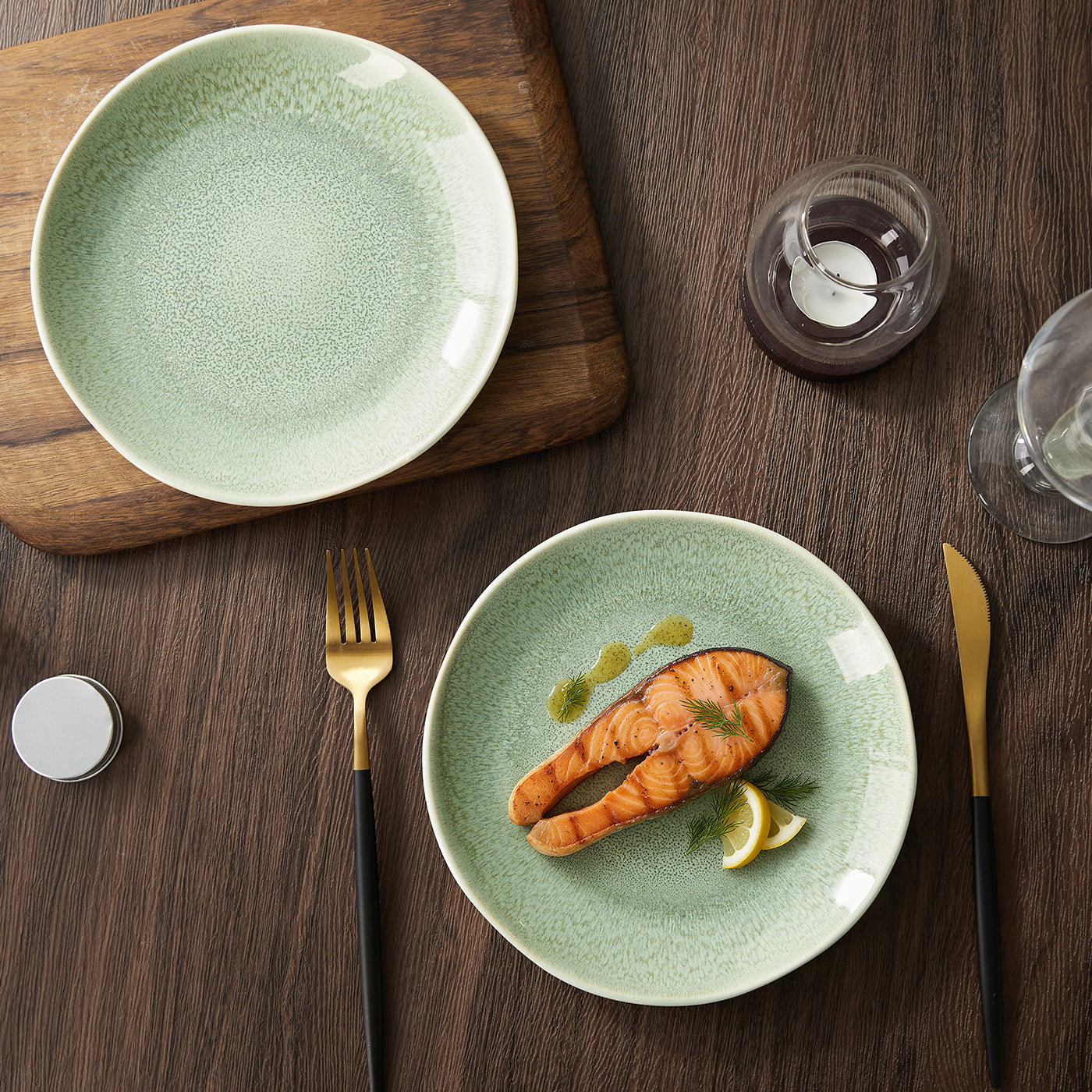 JIWOO-Lovina, 4pcs, 8zoll 19,5cm Essteller, Mikrowellengeeignet und Spülmaschinengeeignet