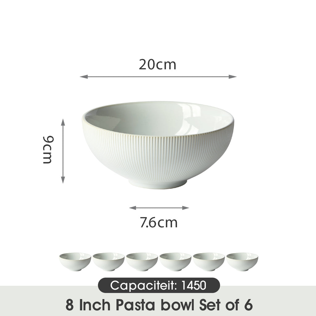 JIWOO-Moire, 6-teiliges 20cm Schüssel, Mikrowellengeeignet und Spülmaschinengeeignet