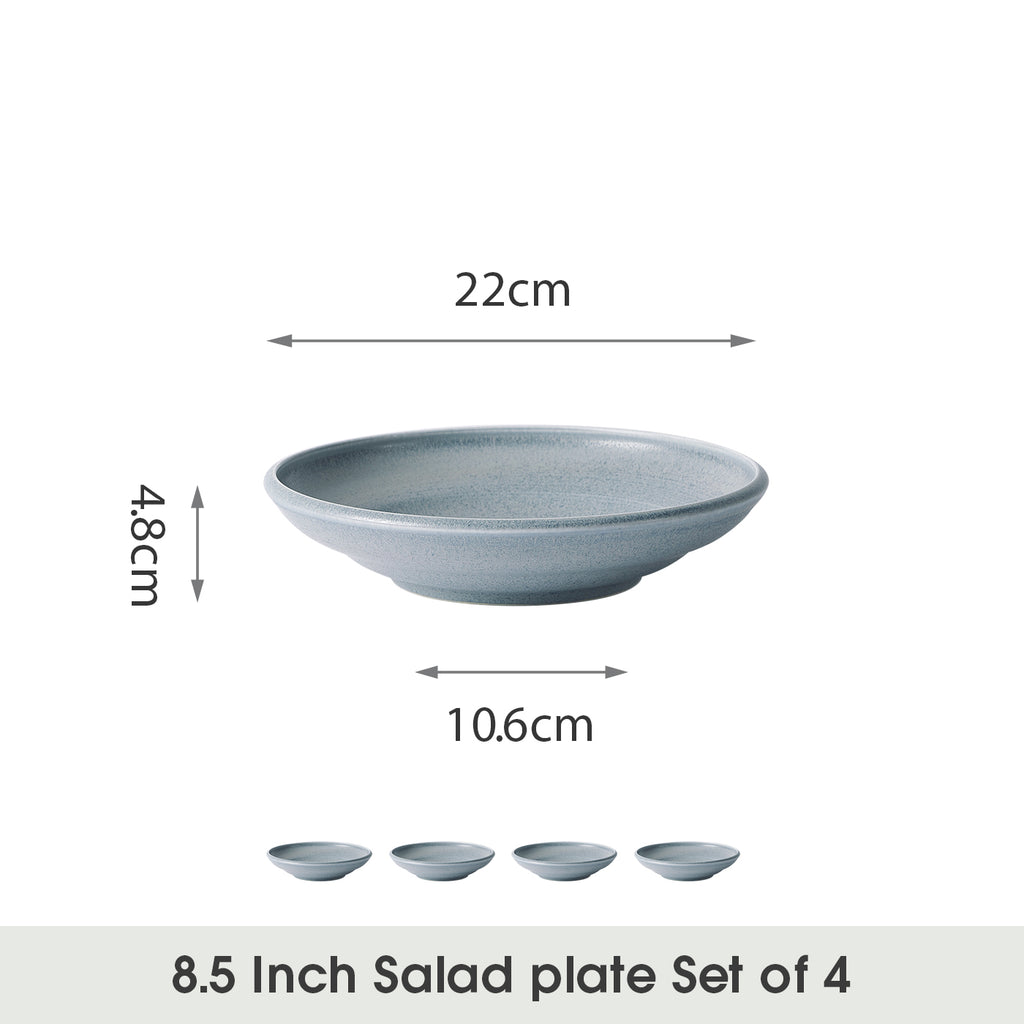 JIWOO-Zen, 4pcs, 8,5zoll 22cm Suppenteller, Mikrowellengeeignet und Spülmaschinengeeignet