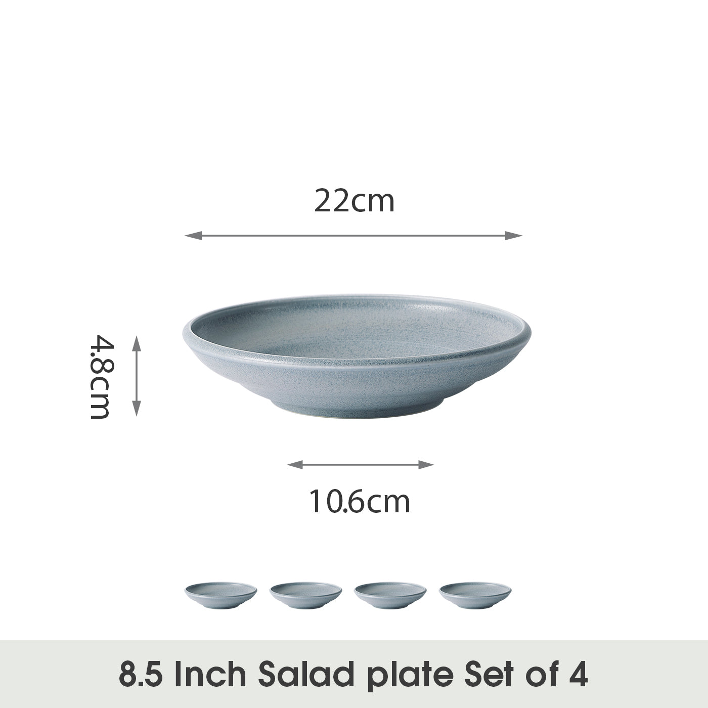 JIWOO-Zen, 4pcs, 8,5zoll 22cm Suppenteller, Mikrowellengeeignet und Spülmaschinengeeignet