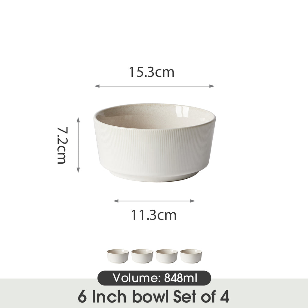 JIWOO-Roman a, 4pcs, 6zoll 15,2cm Schale, Mikrowellengeeignet und Spülmaschinengeeignet