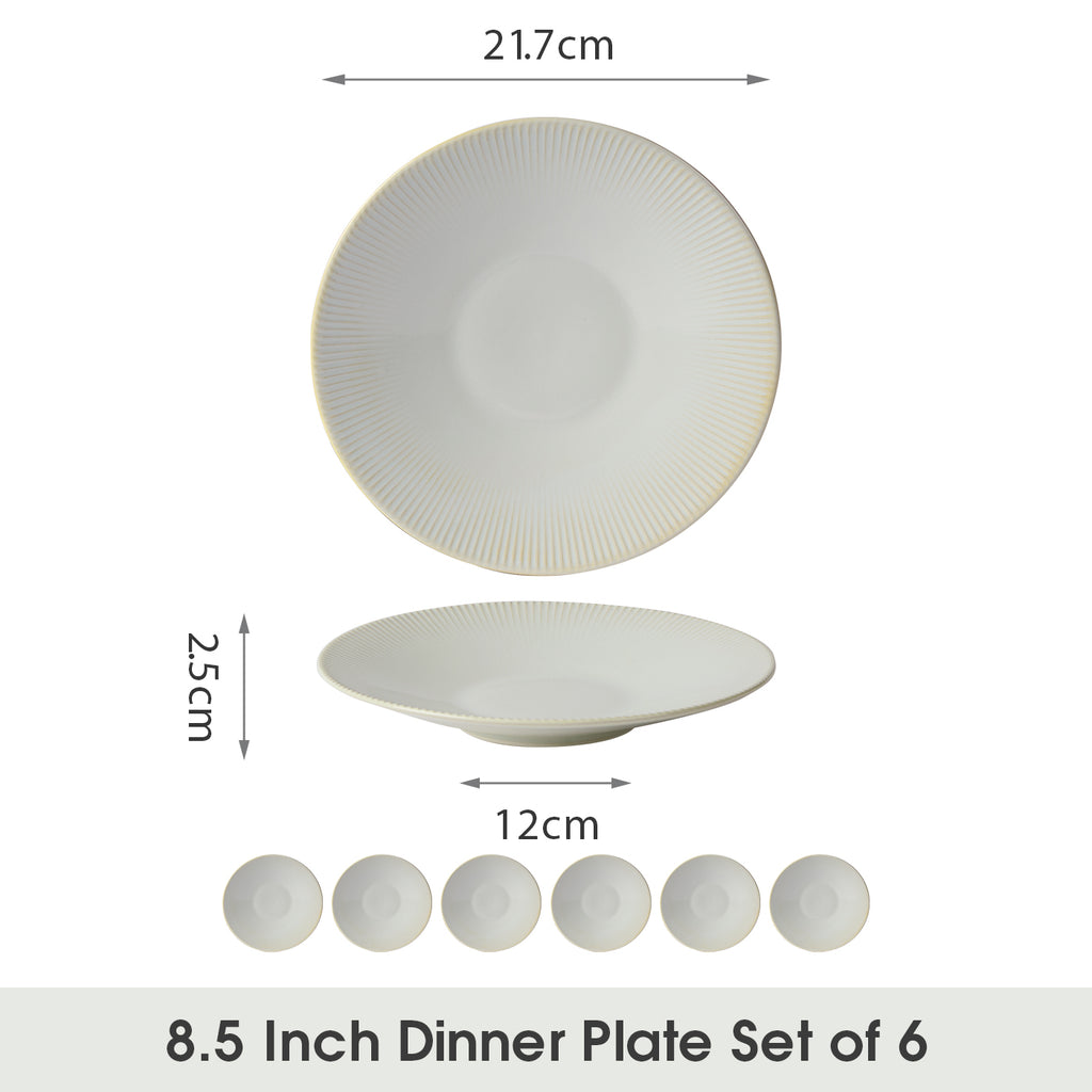 JIWOO-Moire, 6pcs, 8.5 inch 21.7cm Plates, Microwave and Dishwasher Safe