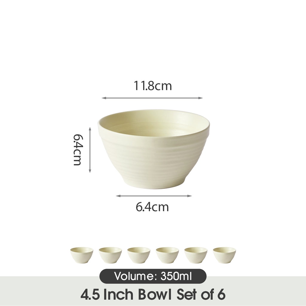 JIWOO-Lurcern, 6pcs, 4,5zoll 11,8cm Schüssel, Mikrowellengeeignet und Spülmaschinengeeignet