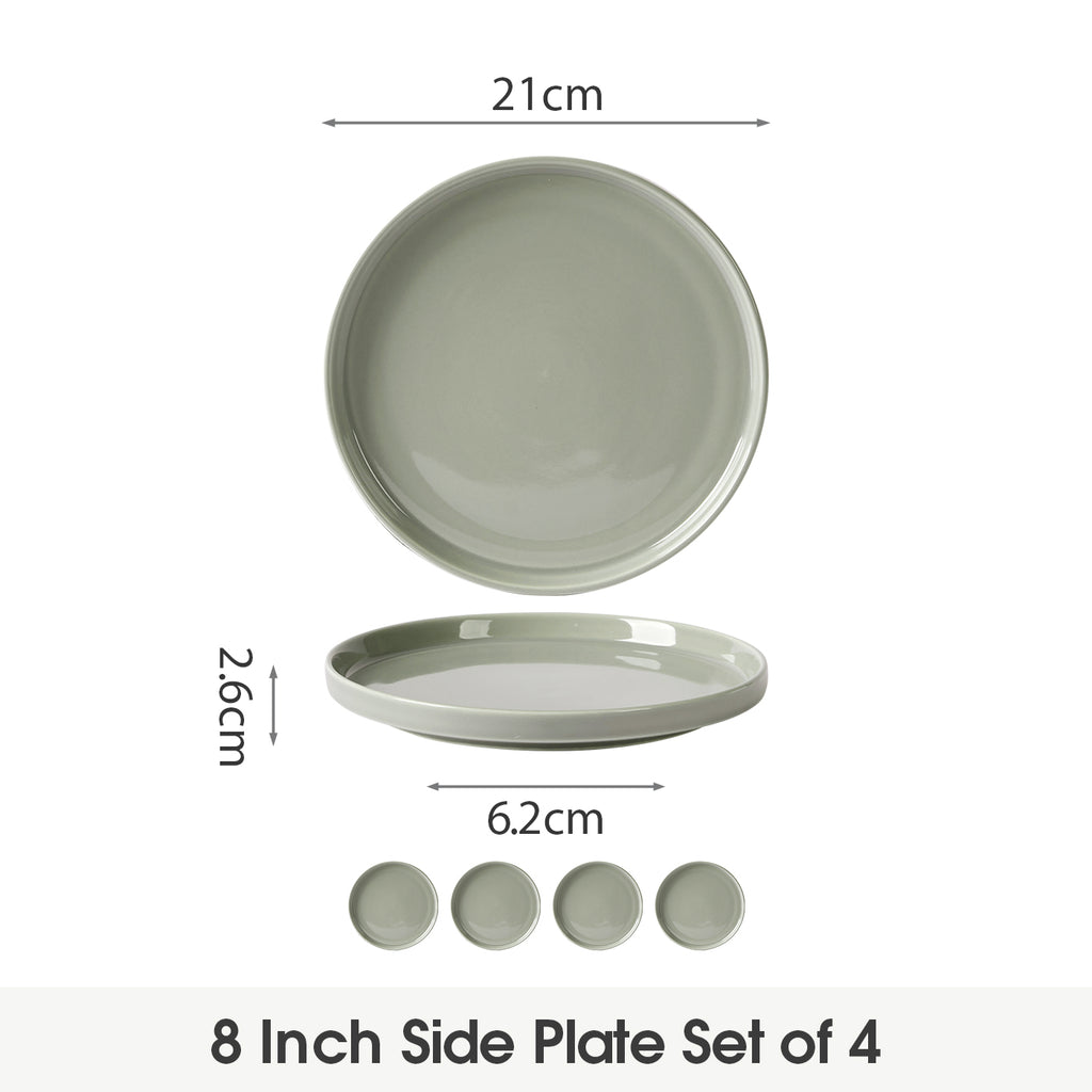 JIWOO-Beira, 4pcs, 8Zoll 21cm Essteller, Mikrowellengeeignet und Spülmaschinengeeignet