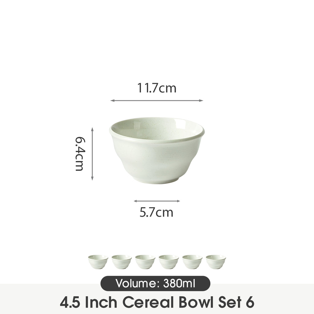 JIWOO-Zen, 6pcs, 4,5Zoll 11,7cm Schüssel, Mikrowellengeeignet und Spülmaschinengeeignet