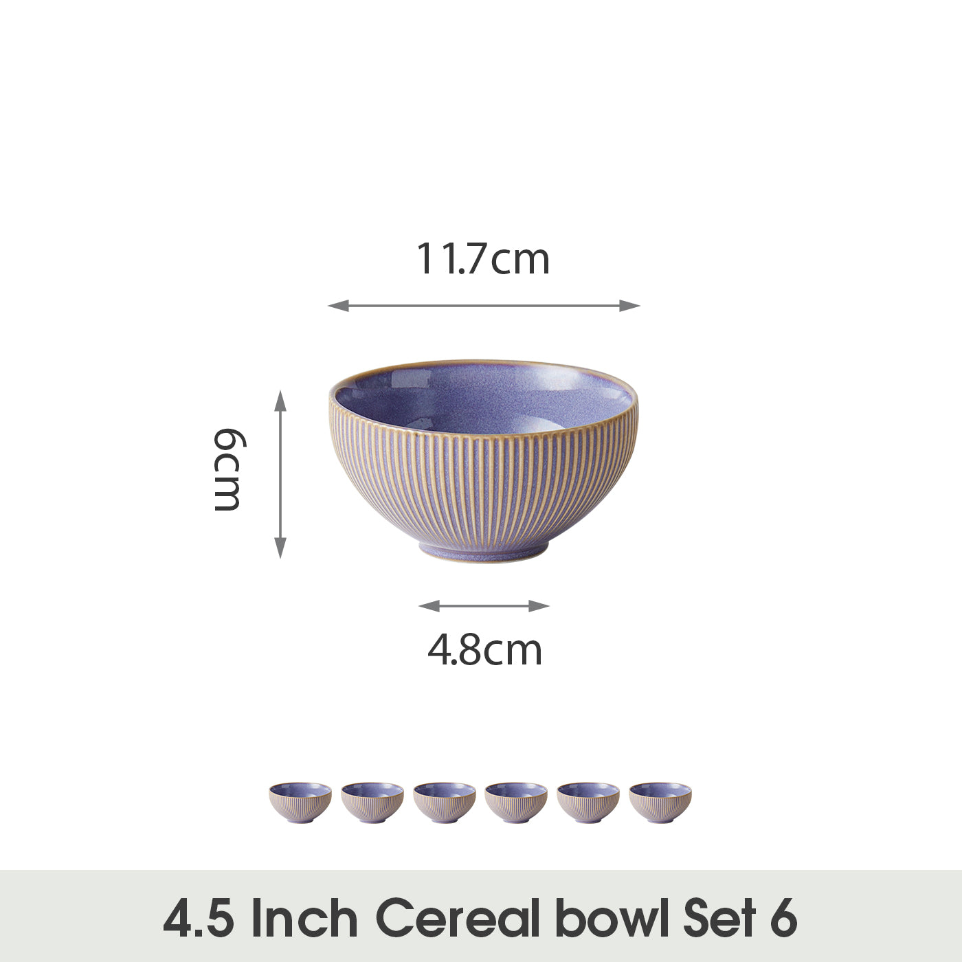 JIWOO-Moire, 4pcs, 4,5zoll 11,7cm Schüssel, Mikrowellengeeignet und Spülmaschinengeeignet