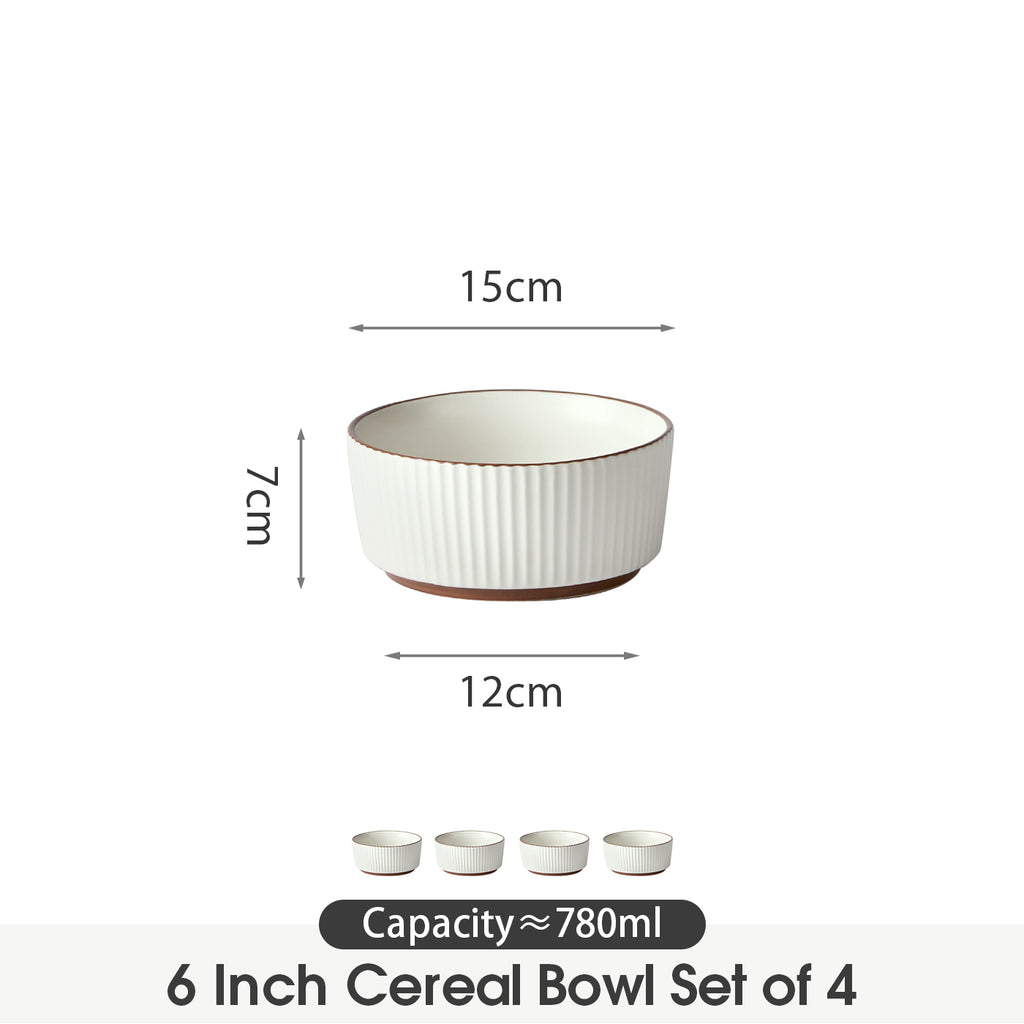 JIWOO-Collins, 4-teiliges 15cm Schale, Mikrowellengeeignet und Spülmaschinengeeignet