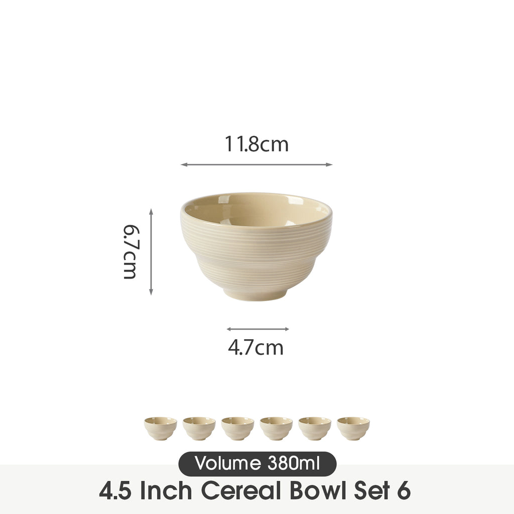 JIWOO-Light stream, 6pcs, 4,5Zoll 11,8cm Schüssel, Mikrowellengeeignet und Spülmaschinengeeignet