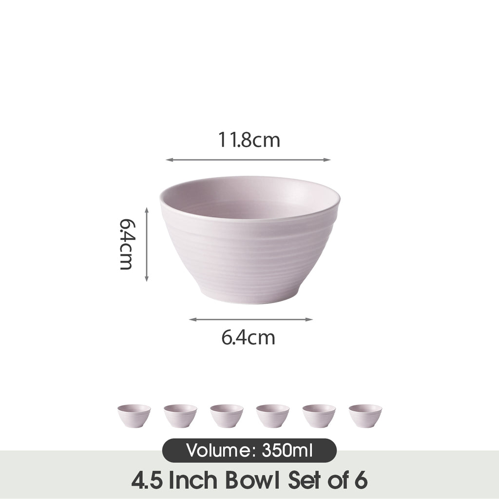 JIWOO-Lurcern, 6pcs, 4,5zoll 11,8cm Schüssel, Mikrowellengeeignet und Spülmaschinengeeignet