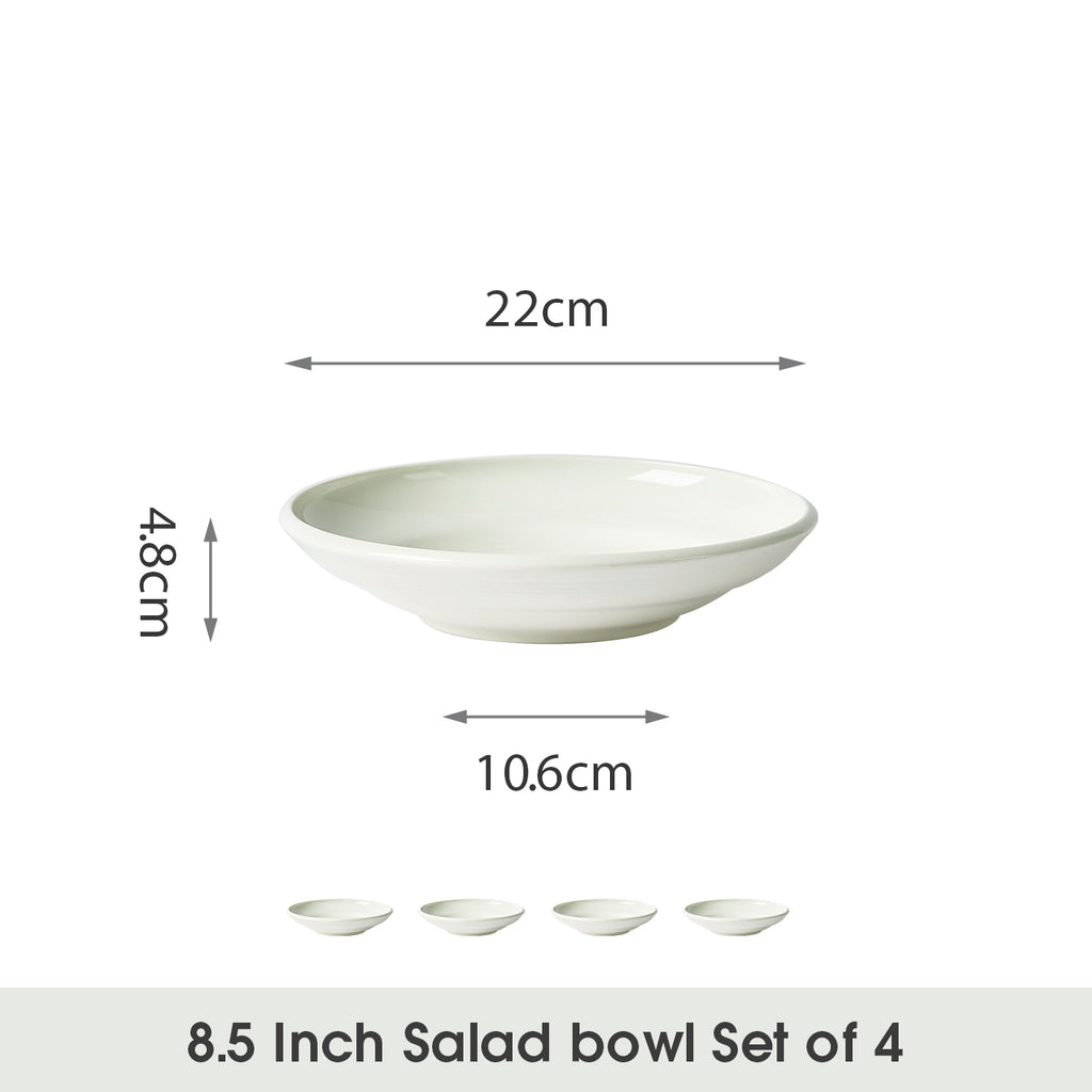 JIWOO-Zen, 4pcs, 8,5zoll 22cm Suppenteller, Mikrowellengeeignet und Spülmaschinengeeignet