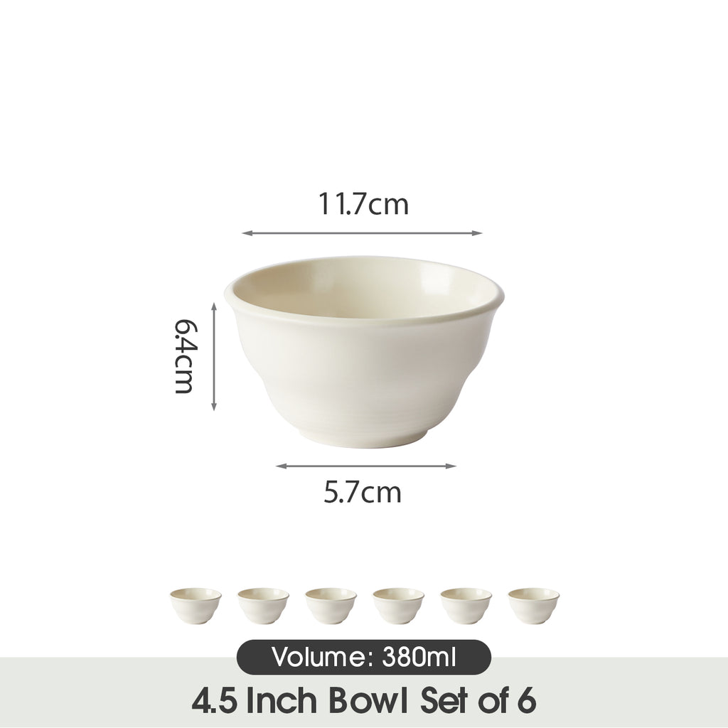 JIWOO-Zen, 6pcs, 4,5Zoll 11,7cm Schüssel, Mikrowellengeeignet und Spülmaschinengeeignet