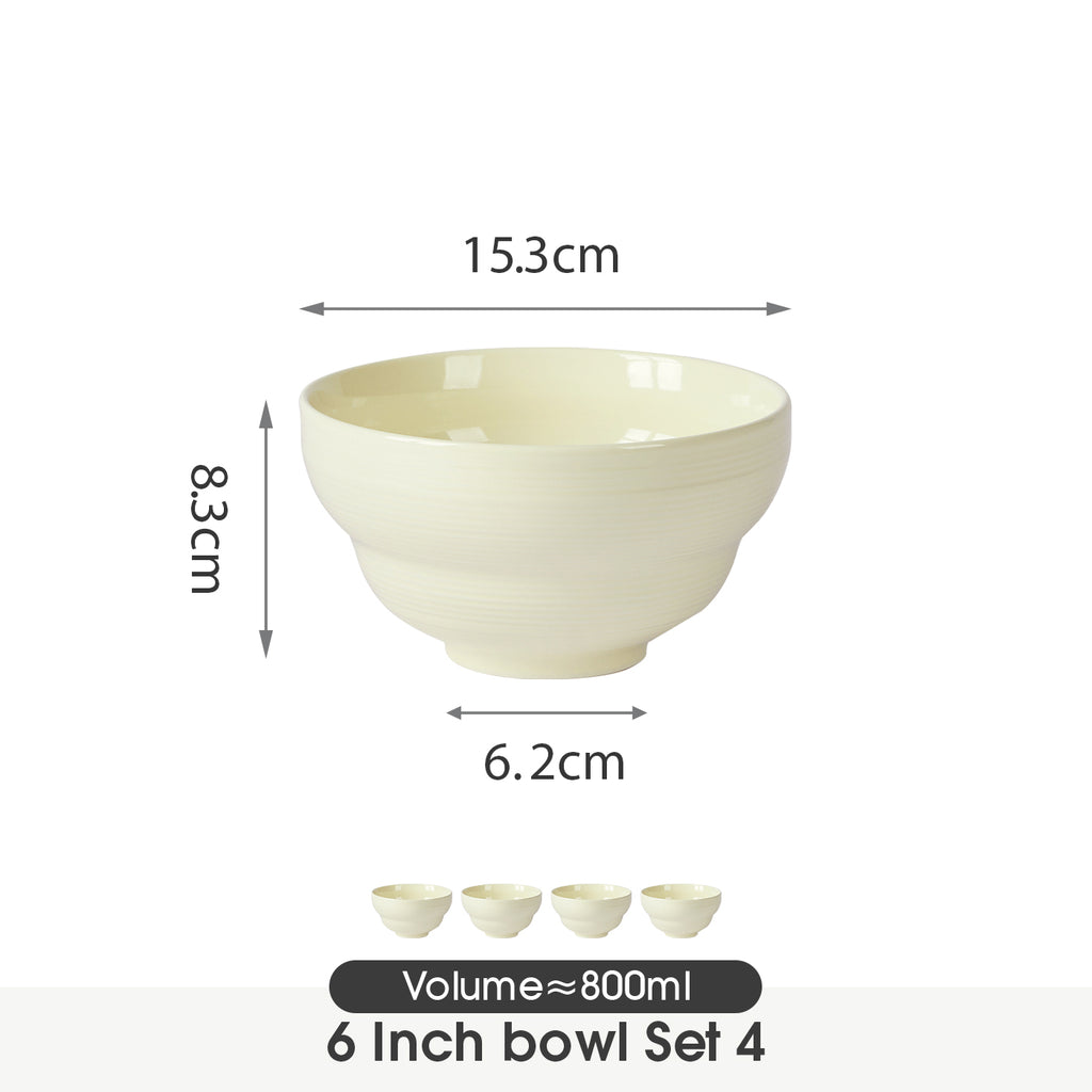 JIWOO-Light stream, 4pcs, 6Zoll 15,3cm Schale, Mikrowellengeeignet und Spülmaschinengeeignet