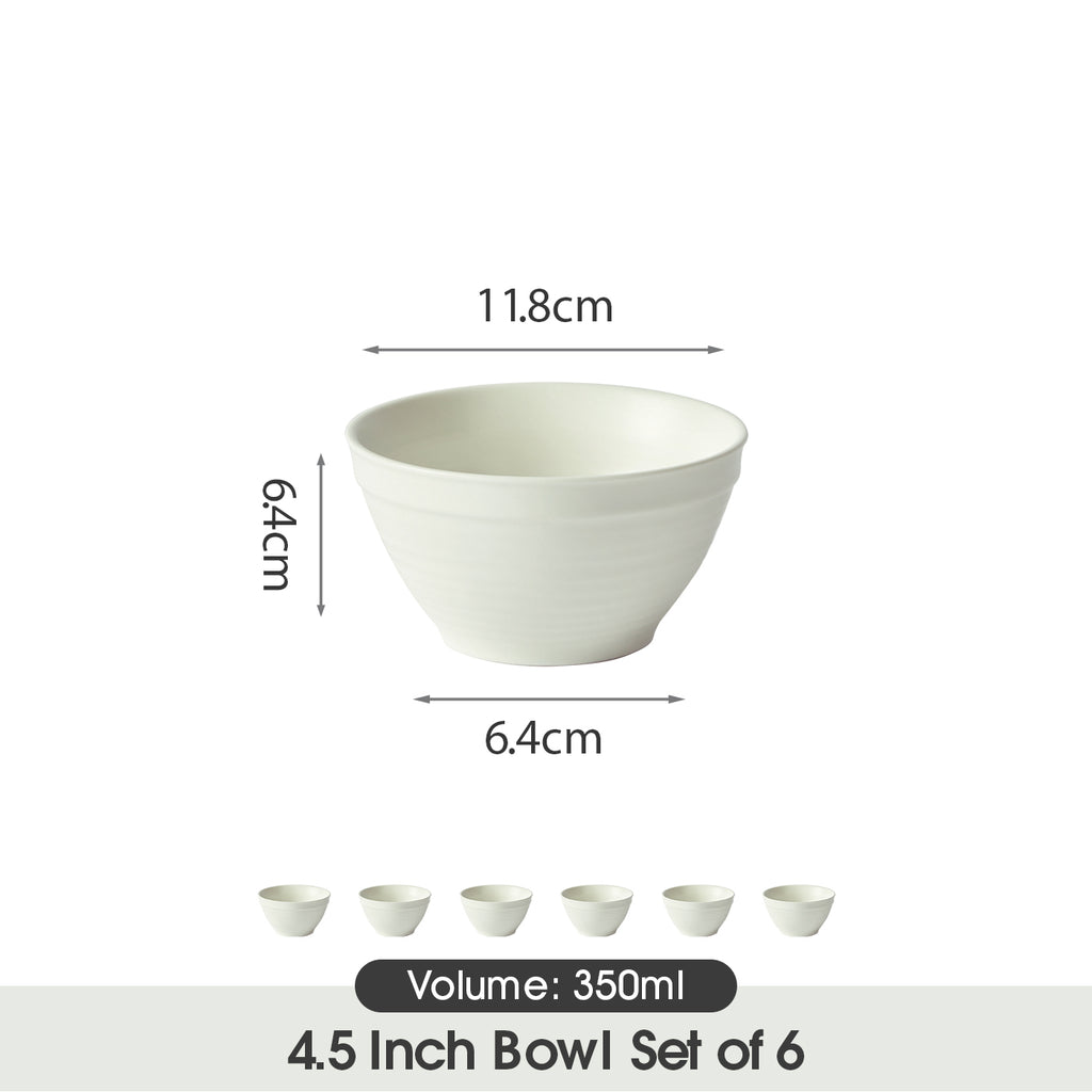 JIWOO-Lurcern, 6pcs, 4,5zoll 11,8cm Schüssel, Mikrowellengeeignet und Spülmaschinengeeignet