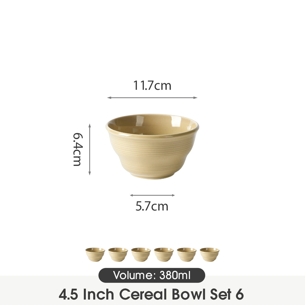 JIWOO-Zen, 6pcs, 4,5Zoll 11,7cm Schüssel, Mikrowellengeeignet und Spülmaschinengeeignet