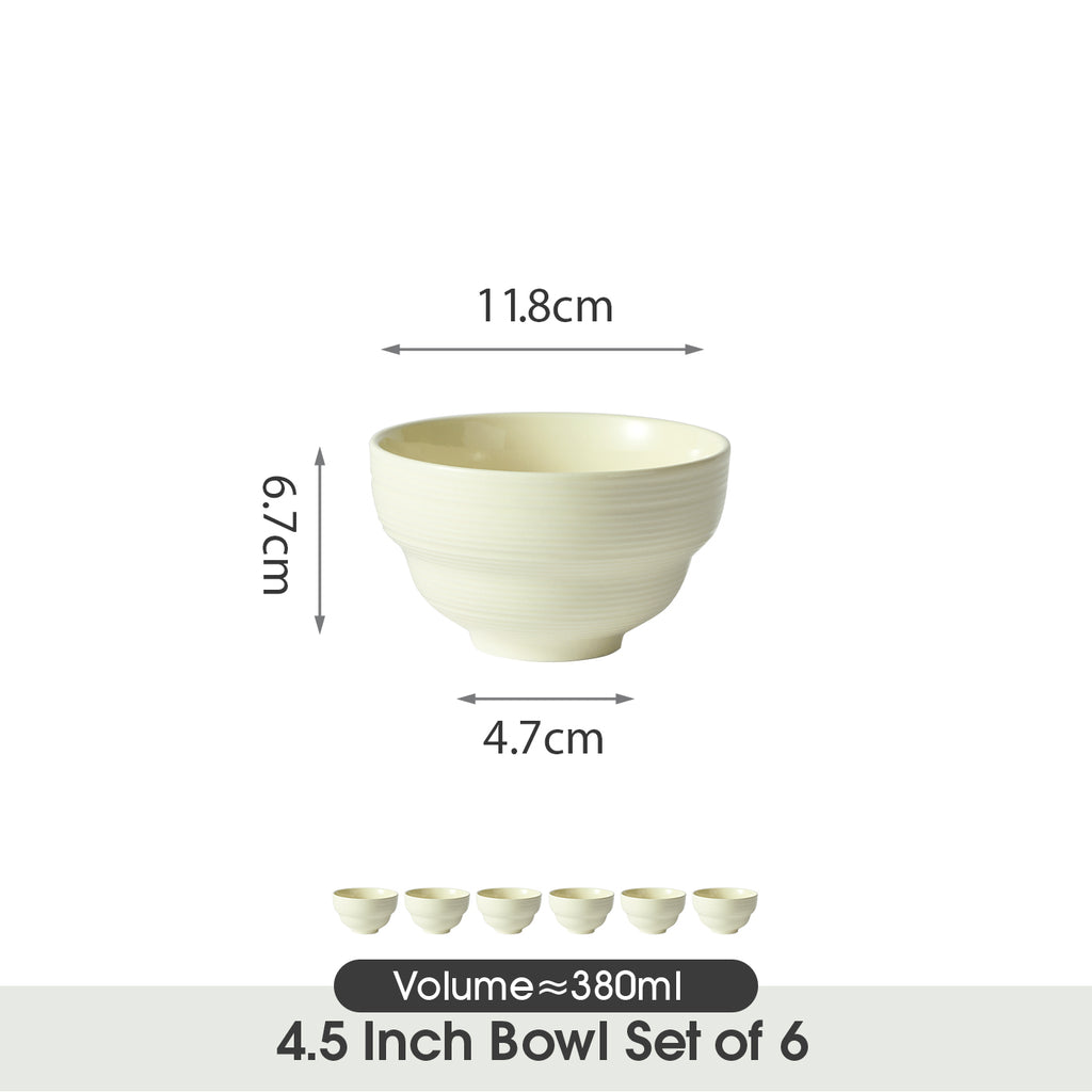 JIWOO-Light stream, 6pcs, 4,5Zoll 11,8cm Schale, Mikrowellengeeignet und Spülmaschinengeeignet