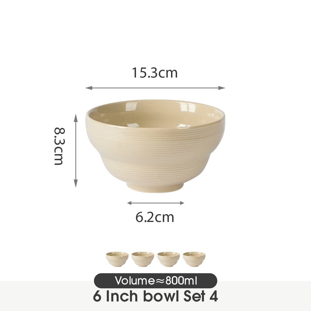 JIWOO-Light stream, 4pcs, 6Zoll 15,3cm Schale, Mikrowellengeeignet und Spülmaschinengeeignet