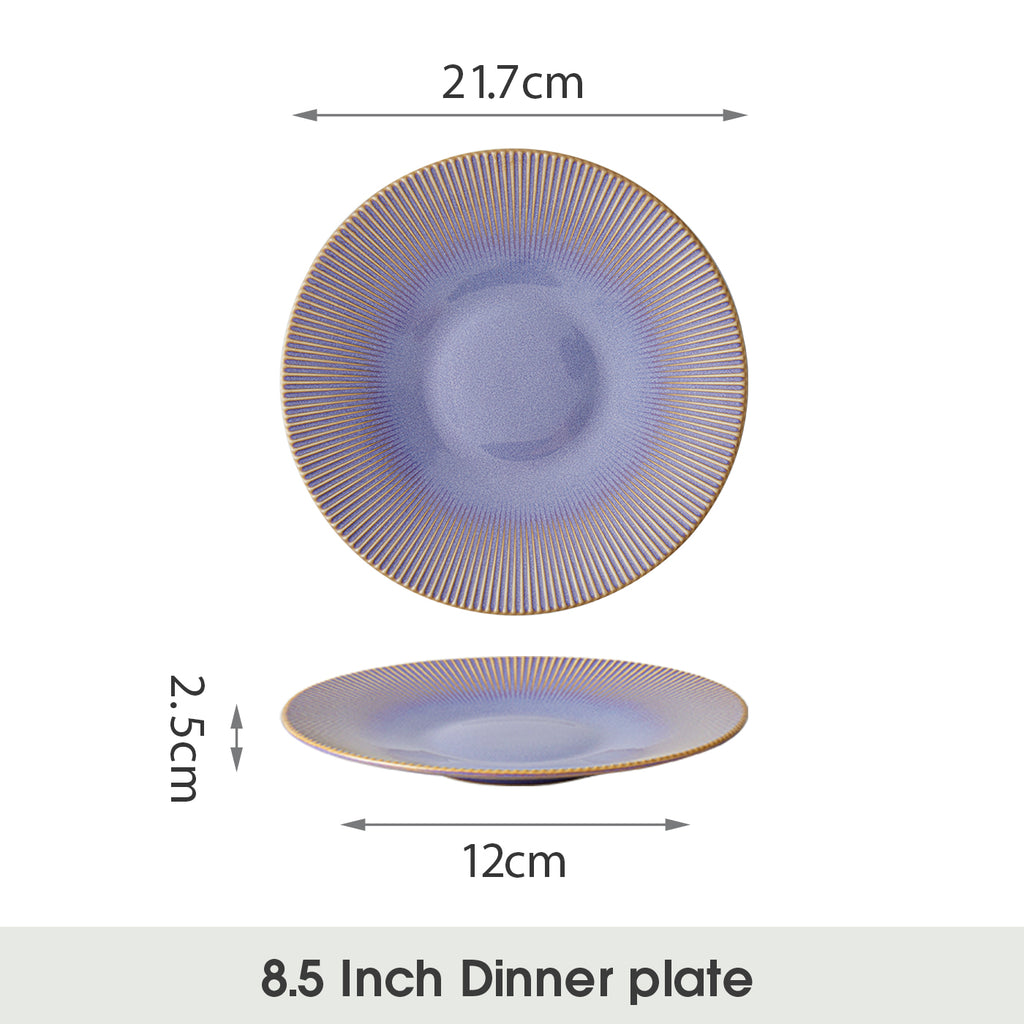 JIWOO-Moire, 4pcs, 8Zoll 21,7cm Teller, Mikrowellengeeignet und Spülmaschinengeeignet