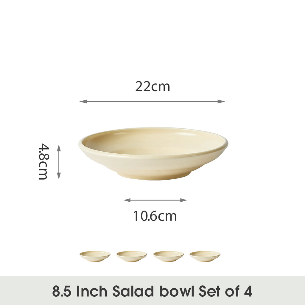JIWOO-Zen, 4pcs, 8,5zoll 22cm Suppenteller, Mikrowellengeeignet und Spülmaschinengeeignet