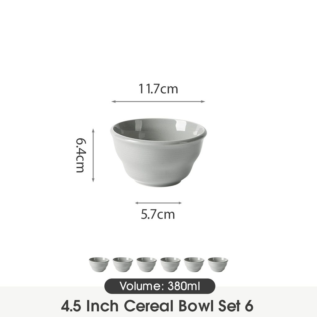 JIWOO-Zen, 6pcs, 4,5Zoll 11,7cm Schüssel, Mikrowellengeeignet und Spülmaschinengeeignet