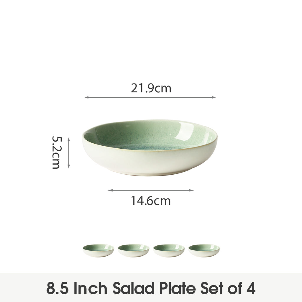 JIWOO-Lovina, 4-teiliges 21,9cm Suppenteller, Mikrowellengeeignet und Spülmaschinengeeignet