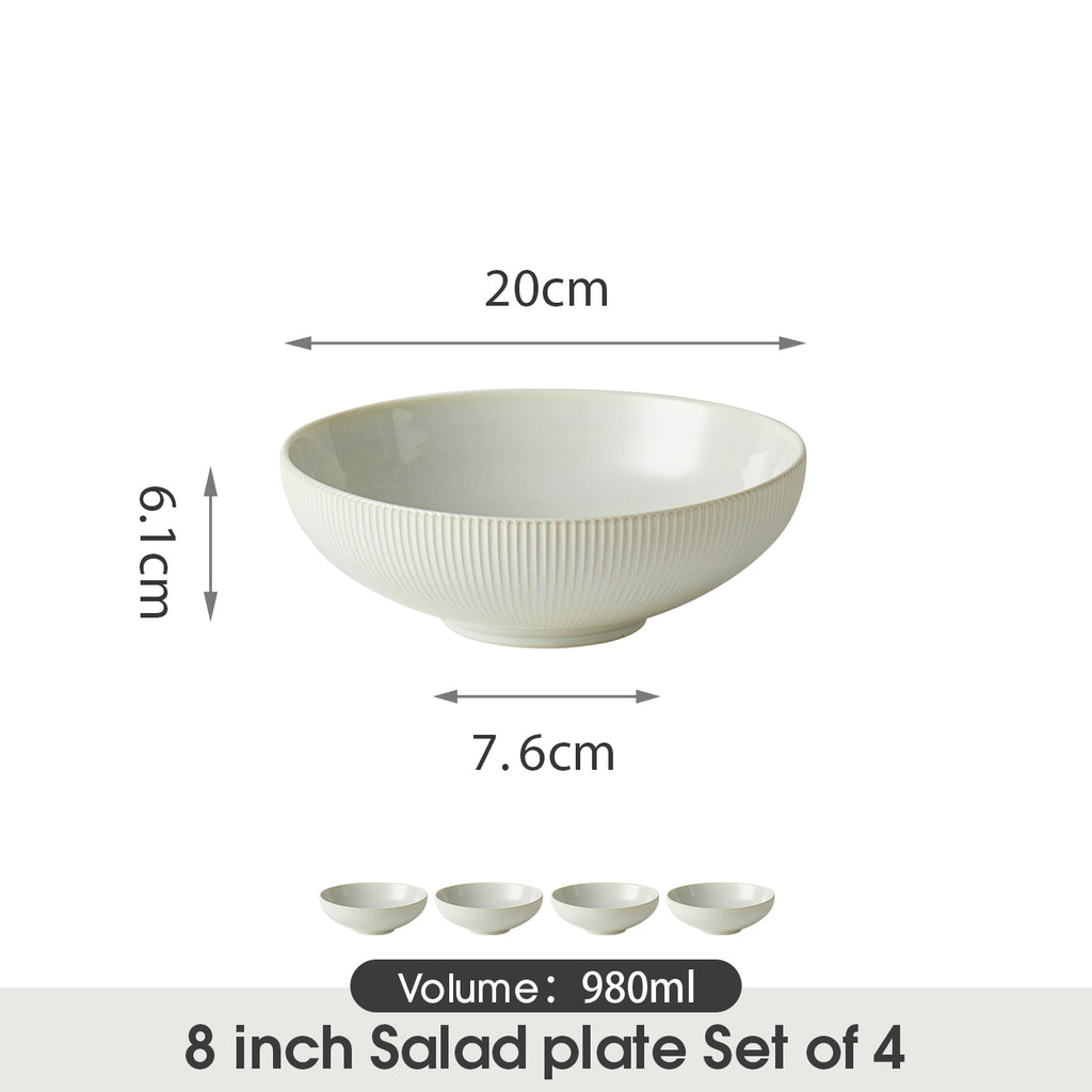 JIWOO-Moire, 4-teiliges 20cm Schüssel, Mikrowellengeeignet und Spülmaschinengeeignet
