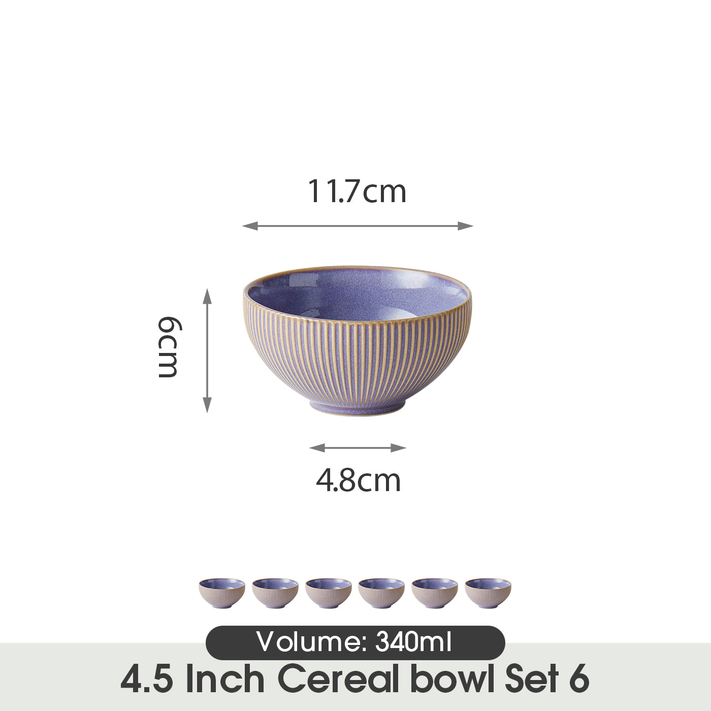 JIWOO-Moire, 4pcs, 4,5zoll 11,7cm Schale, Mikrowellengeeignet und Spülmaschinengeeignet