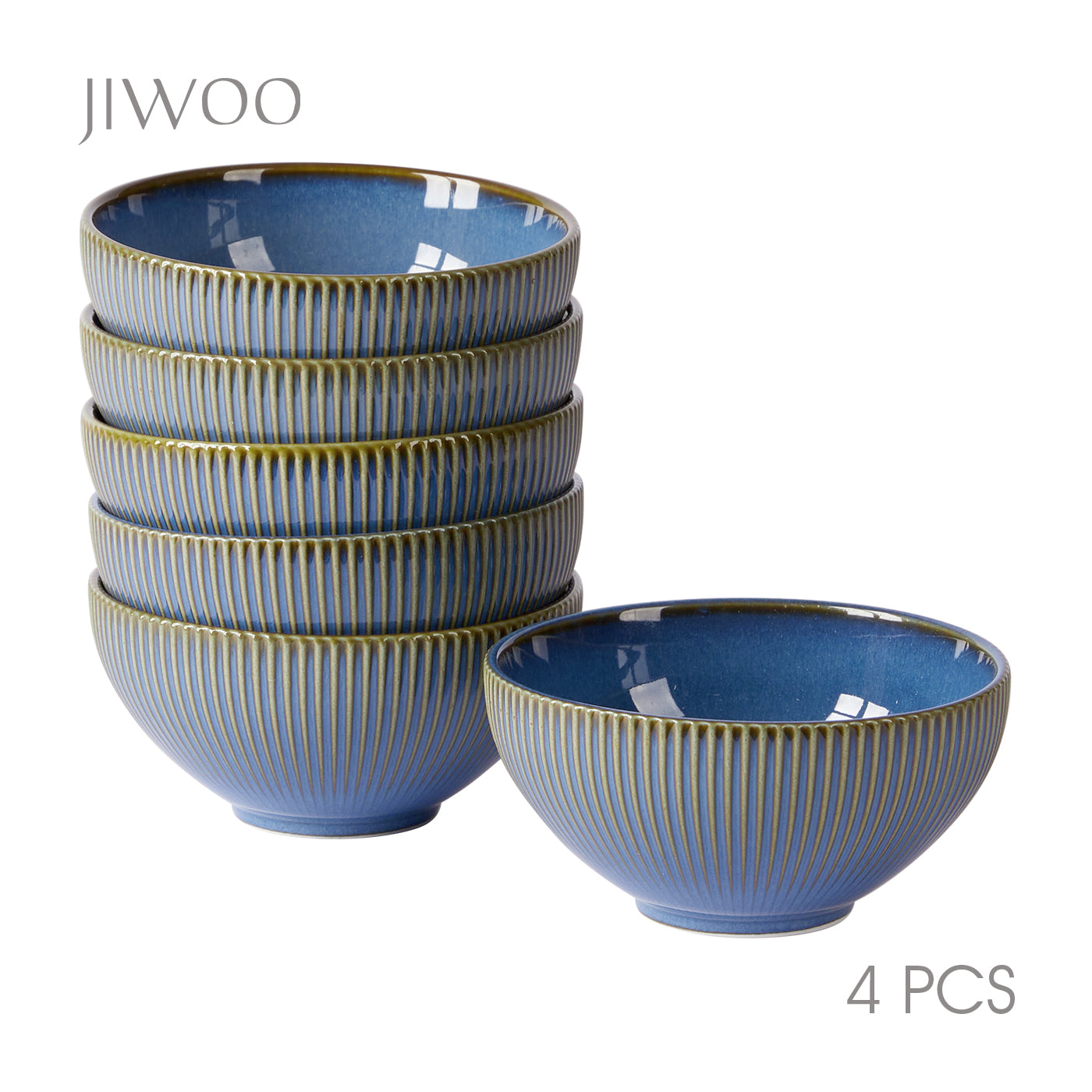 JIWOO-Moire, 4pcs, 4,5zoll 11,7cm Schüssel, Mikrowellengeeignet und Spülmaschinengeeignet