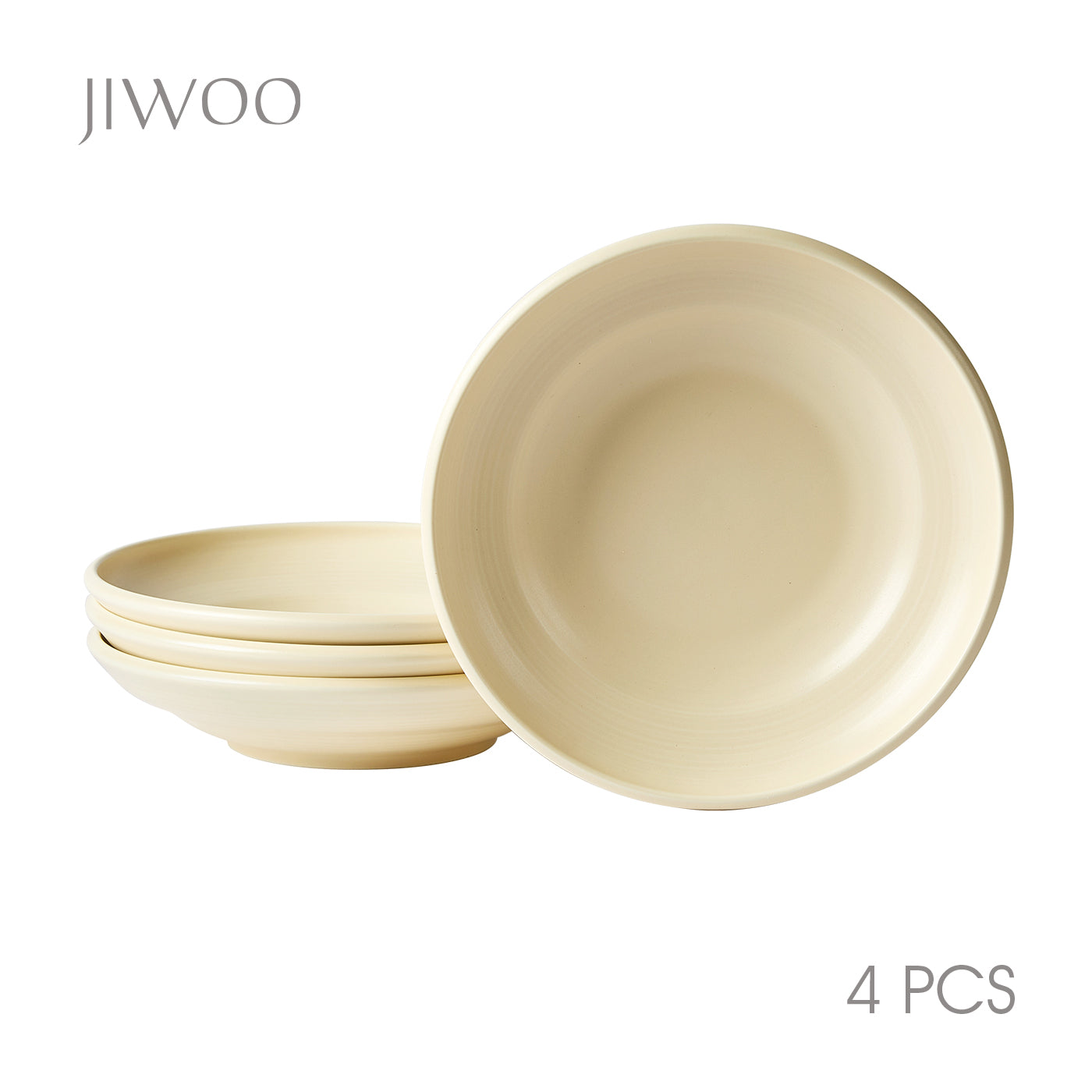 JIWOO-Zen, 4pcs, 8,5zoll 22cm Suppenteller, Mikrowellengeeignet und Spülmaschinengeeignet