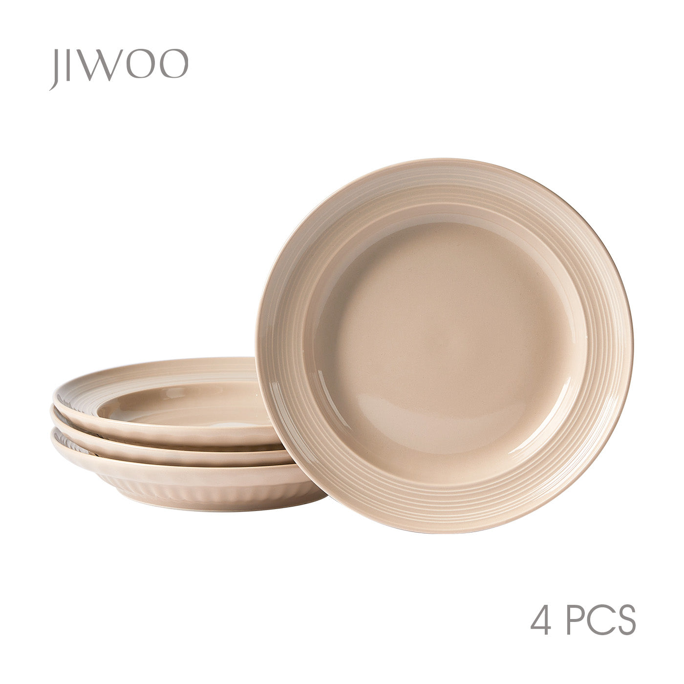 JIWOO-Light stream, 4pcs, 8Zoll 20,4cm Tiefer Teller, Mikrowellengeeignet und Spülmaschinengeeignet