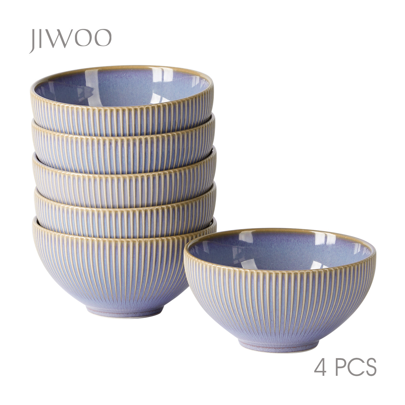 JIWOO-Moire, 4pcs, 4,5zoll 11,7cm Schüssel, Mikrowellengeeignet und Spülmaschinengeeignet